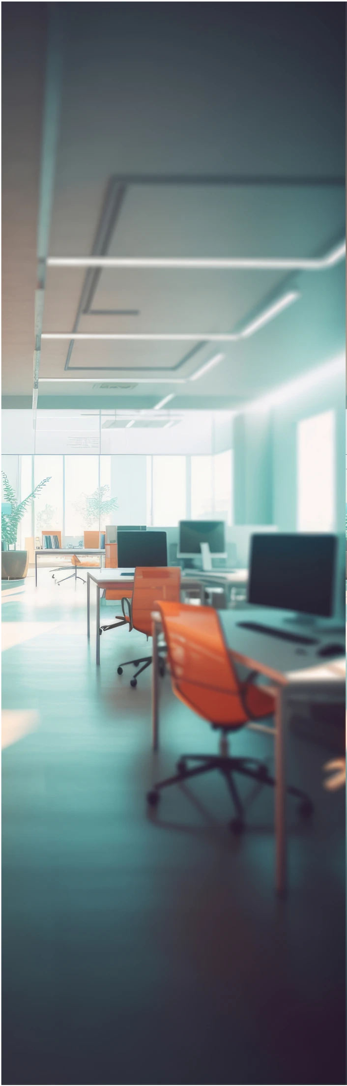 Teal office space